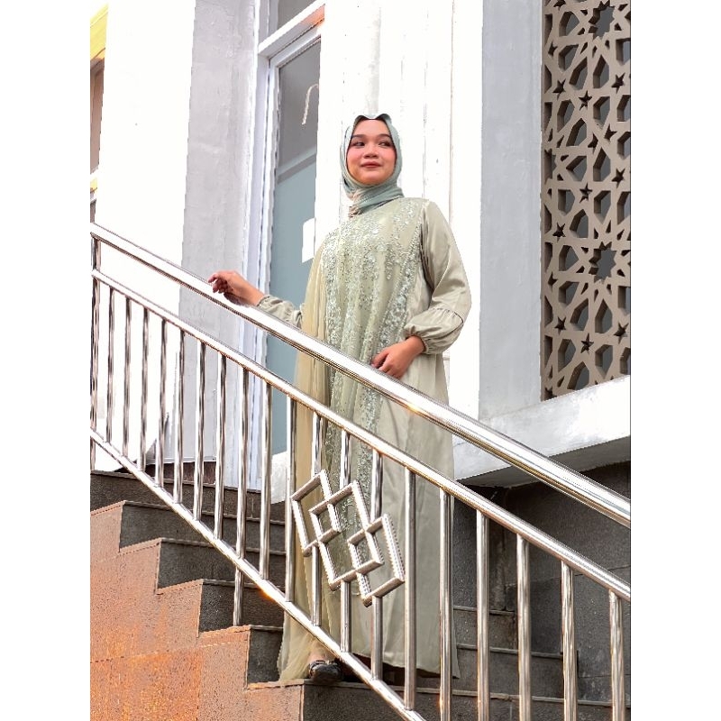 Teala Hazel Abaya Sage Collection Abaya Wanita Dress Sage Green 2025