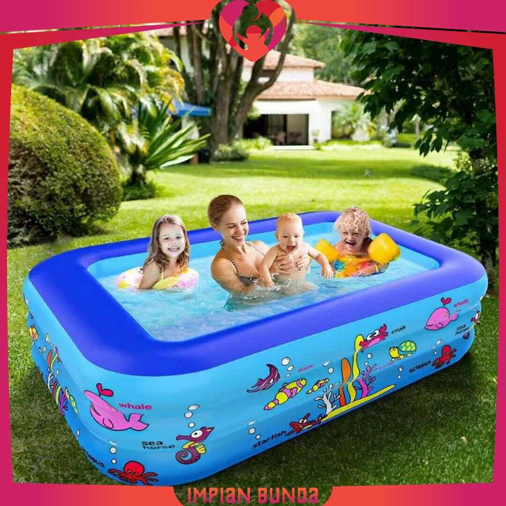 Kolam Renang Anak Pompa / Baby Bathtub Baby Kolam Mandi Bayi Swimming Pool / Mainan Anak Kolam Renang Karet Ocean Dasar Gelembung Impian Bunda M327