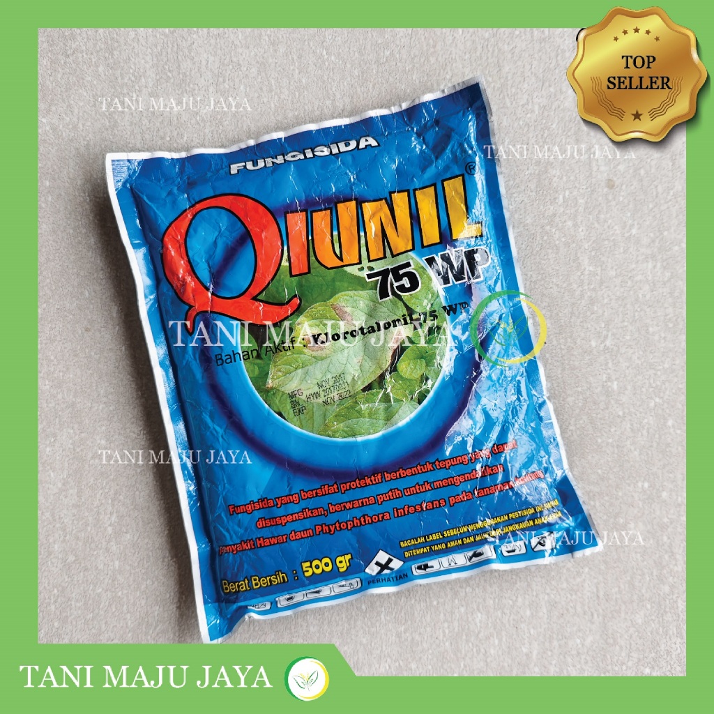 Fungisida Qiunil 75WP 500 gr Obat Jamur Busuk Basah Tanaman Buah Kentang Melon Semangka Hortikultura