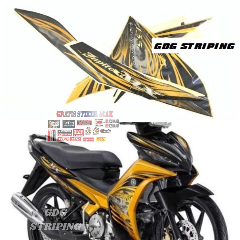 Striping Stiker Yamaha Jupiter MX 135 2011 Gold Murah GDG