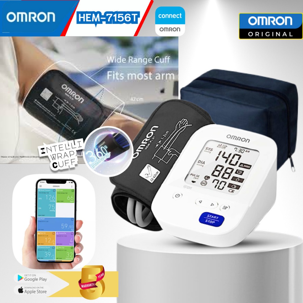 Omron Hem-7156T Intellis Wrap Cuff / Tensimeter digital OMRON HEM 7156T / OMRON HEM 7156T blouetooth