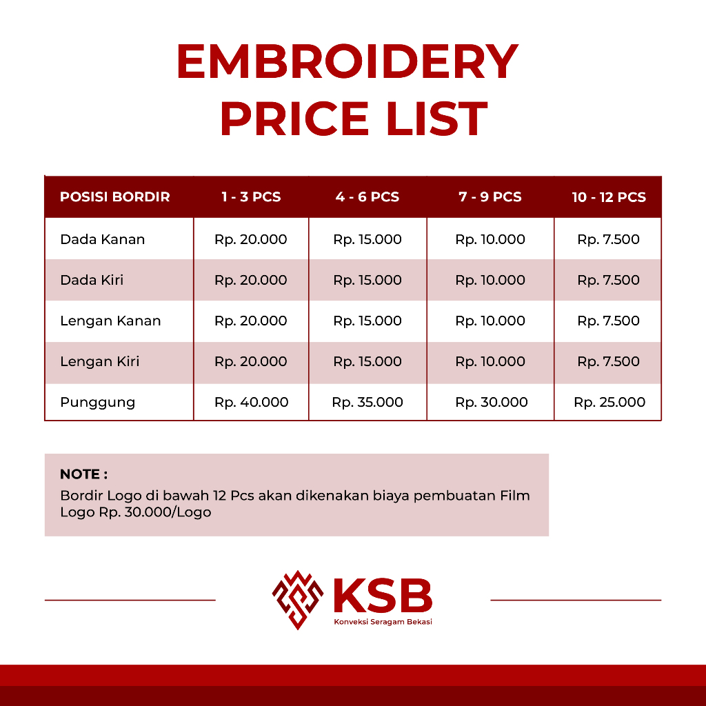 Jasa Custom Bordir Logo Nama Tulisan bisa Satuan Timbul 3D Patch Emblem by Konveksi Seragam Bekasi