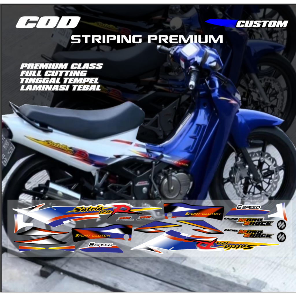 STRIPING SATRIA LUMBA CUSTOM 1999 2000 BIRU