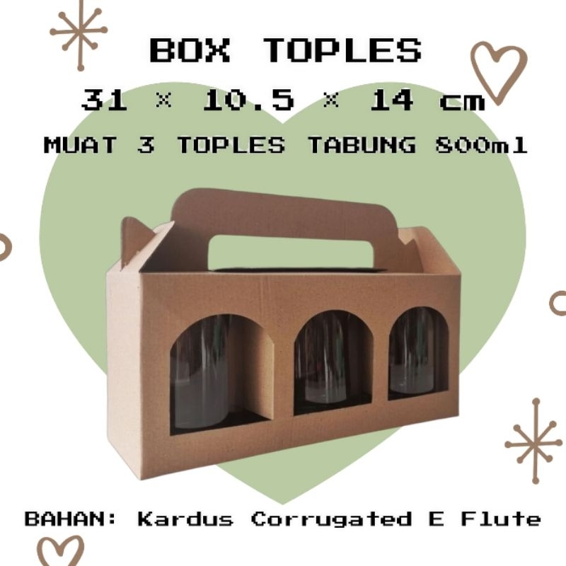 

(MIN ORDER 10 PCS) BOX TOPLES TABUNG 800ml / GABLE BOX 31x10.5x14 / BOX HAMPERS PARCEL LEBARAN IDUL FITRI NATAL