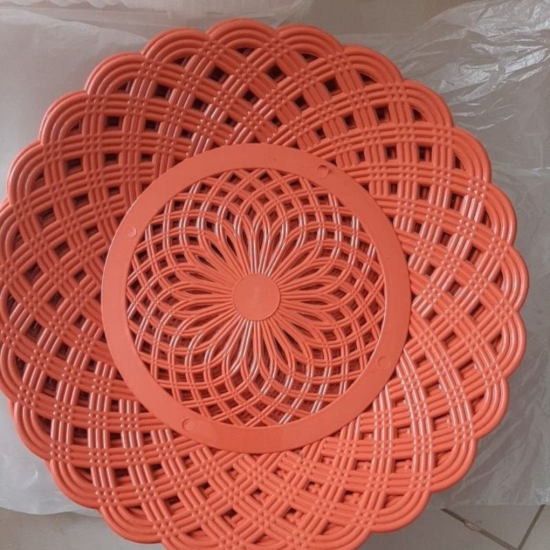 piring anyam/piring rotan/piring plastik/piring anyaman rotan plastik