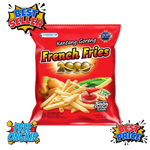 

SNACK KENTANG FRENCH FRIES SIANTAR TOP 2000 1 RENCENG ISI 10 BUNGKUS