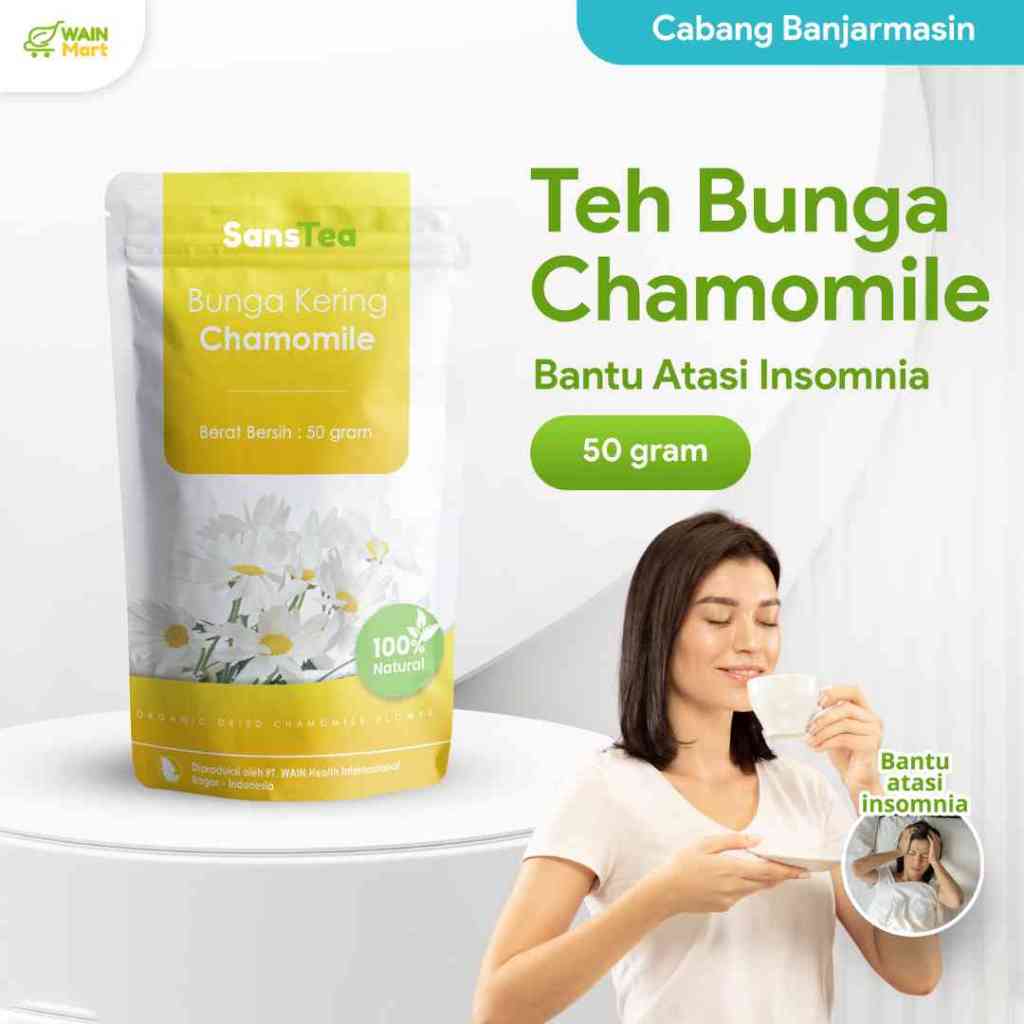 

Teh Bunga Chamomile Herbal Relaksasi Anti Insomnia, Gangguan Pencernaan dan kaya Antioksidan
