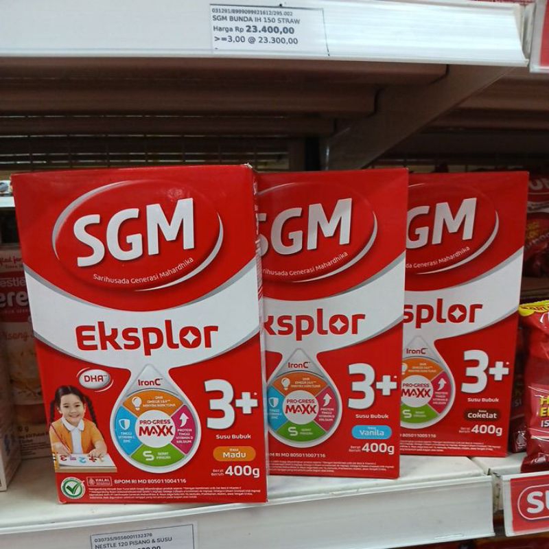 Sgm 3+ 400gr madu,vanila,cokelat