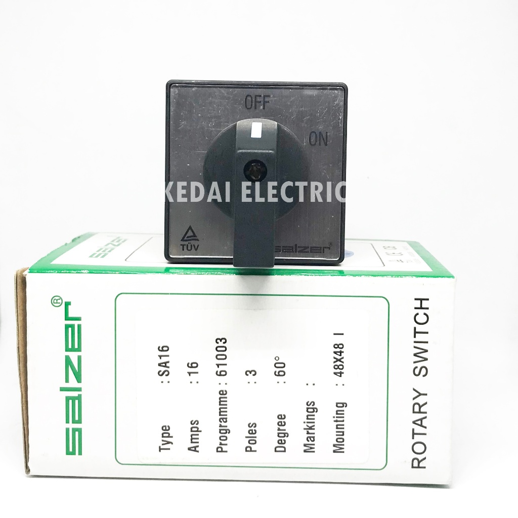 SELECTOR SWITCH ON OFF 3Pole 16A SALZER SA16-2-2-61003