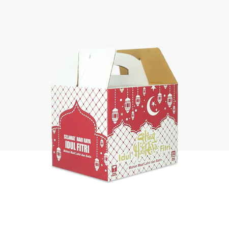 

[5pcs] box parsel kue kering idul fitri kotak packing hantaran lebaran motif merah uk.30x25x24 cm