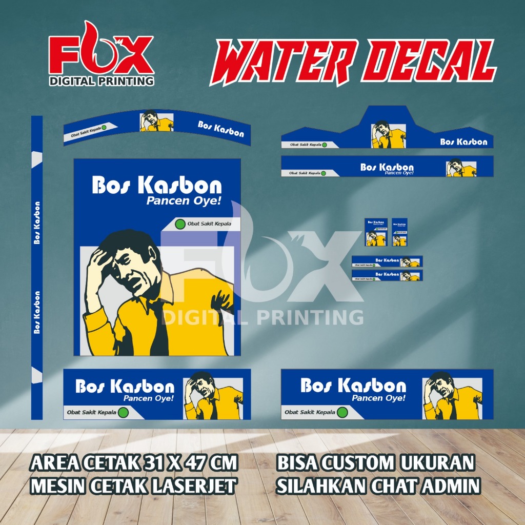 WATER DECAL SANGKAR REPLIKA, MURAI, KOSAN, KIPAS NOMER 1,2,3