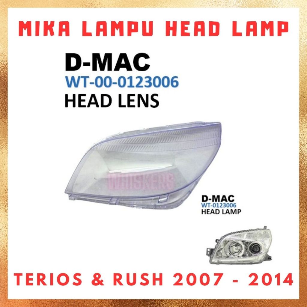[PCS] Mika Kaca HEAD LAMP LAMPU BESAR UTAMA DEPAN HEADLAMP Rush dan Terios Gen 1 2007 2008 2009 2010