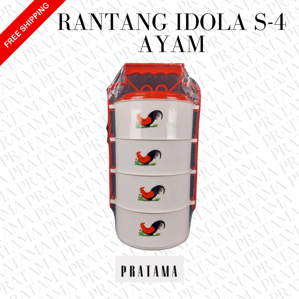 Rantang nasi / Rantang plastik / Kotak makan susun / Kotak makan / Rantang susun 4 (AYAM) / Rantang 