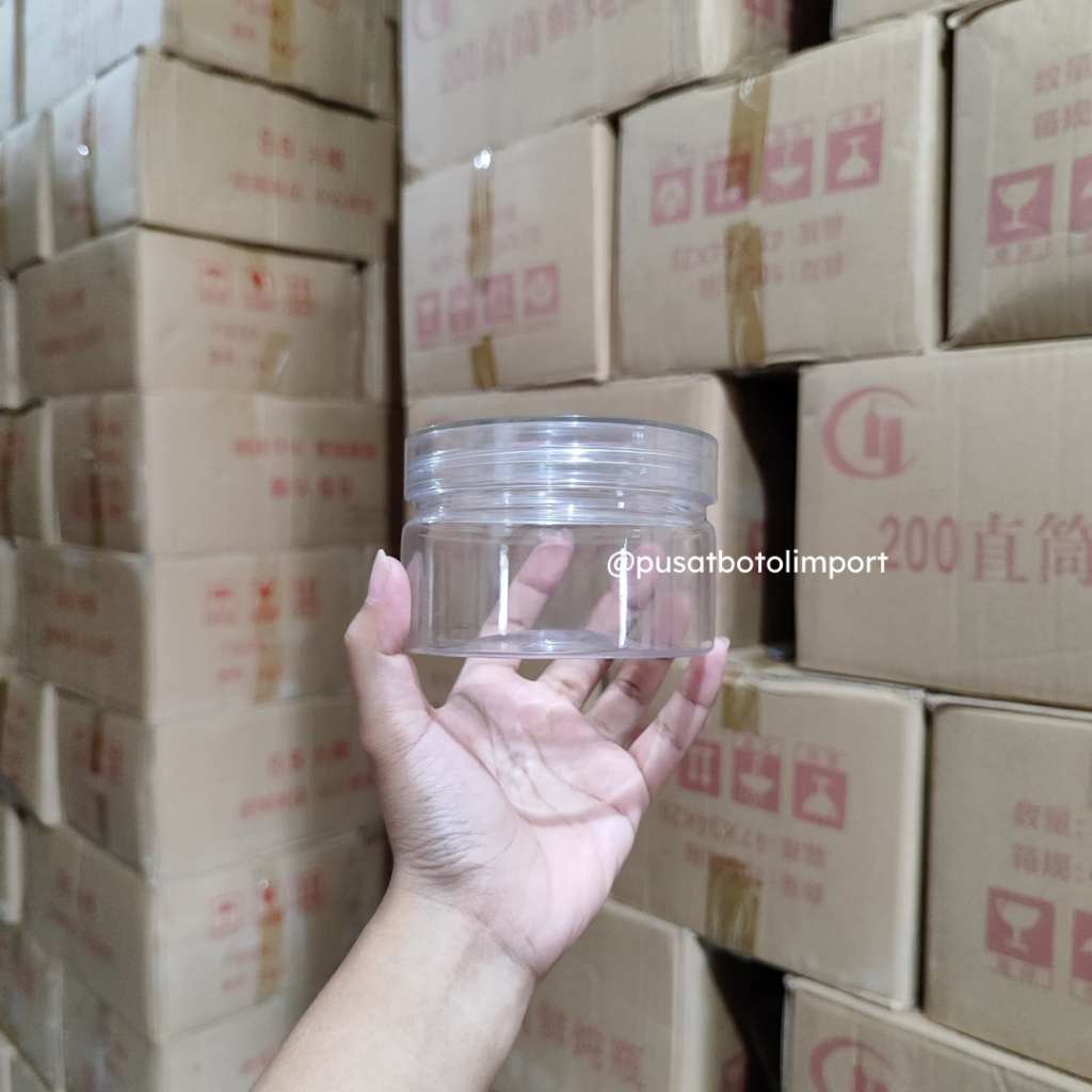 Jar Plastik Tutup Bening 250ml / Toples Plastik Tutup Bening 250ml