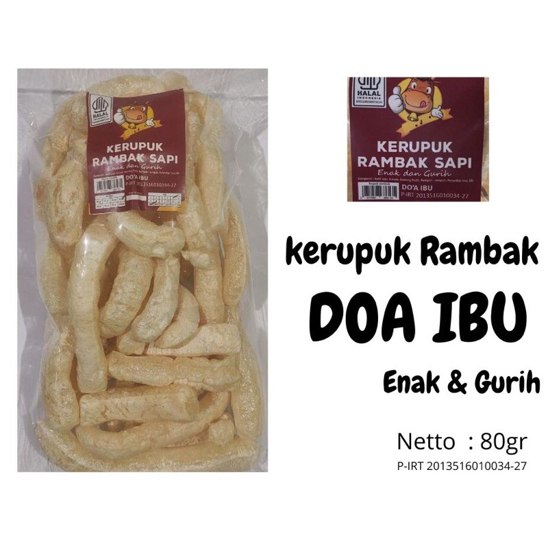 

Kerupuk Rambak Sapi Doa Ibu 80gr siap makan