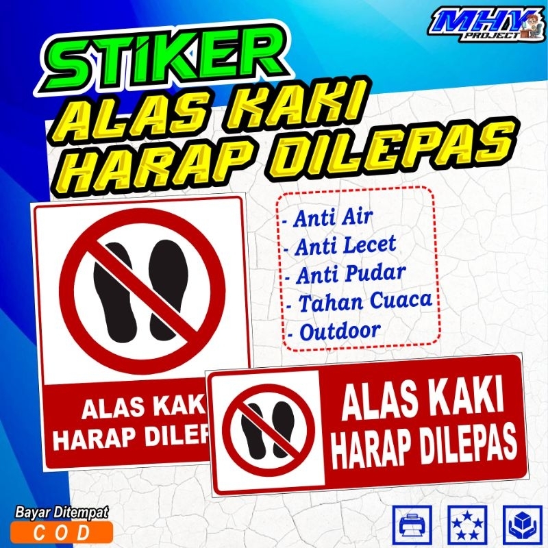 

Stiker alas kaki harap dilepas/stiker harap dilepas alas kaki