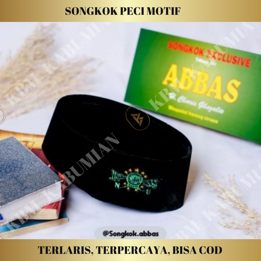 SONGKOK PECI KOPYAH NASIONAL PECI HITAM ABBAS NU BERKUALITAS MURAH BLUDRU HALUS 10/20 PCS BISA COD