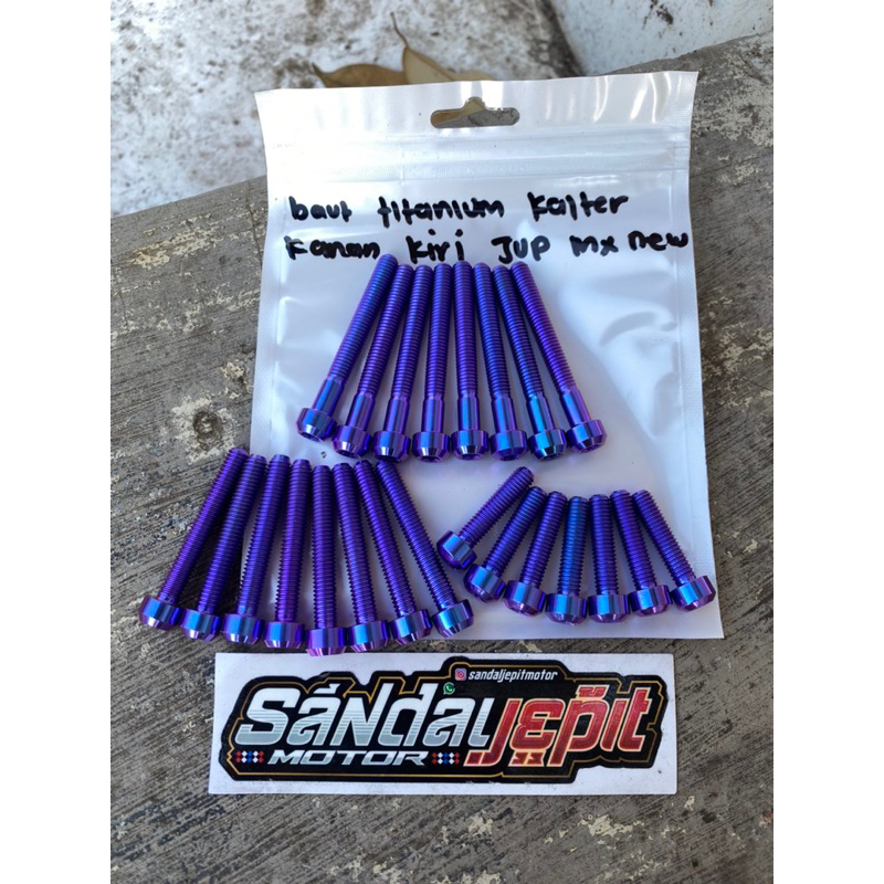 BAUT TITANIUM BAK MESIN JUPITER MX NEW 135 BAUT TITANIUM BLOK MESIN NEW JUPITER MX 135 BAUT TITANIUM
