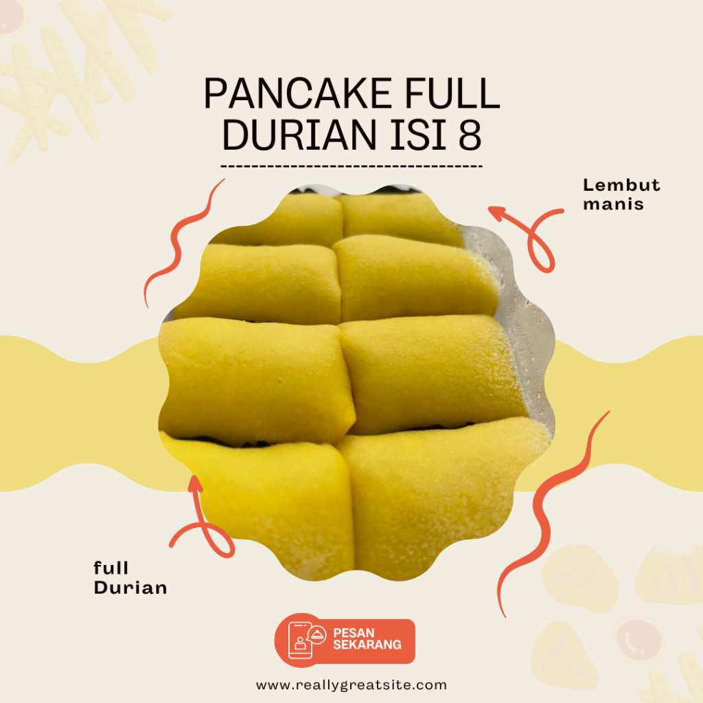 

Pancake durian premium isi 8 non cream / tanpa krim full durian box ekonomis frozen