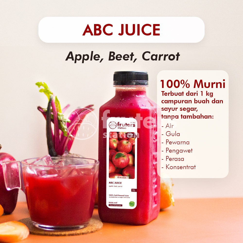 

[ABC Juice] Cold Pressed Juice 100% Asli (Jus Sehat/ Detox) - Fruters Station