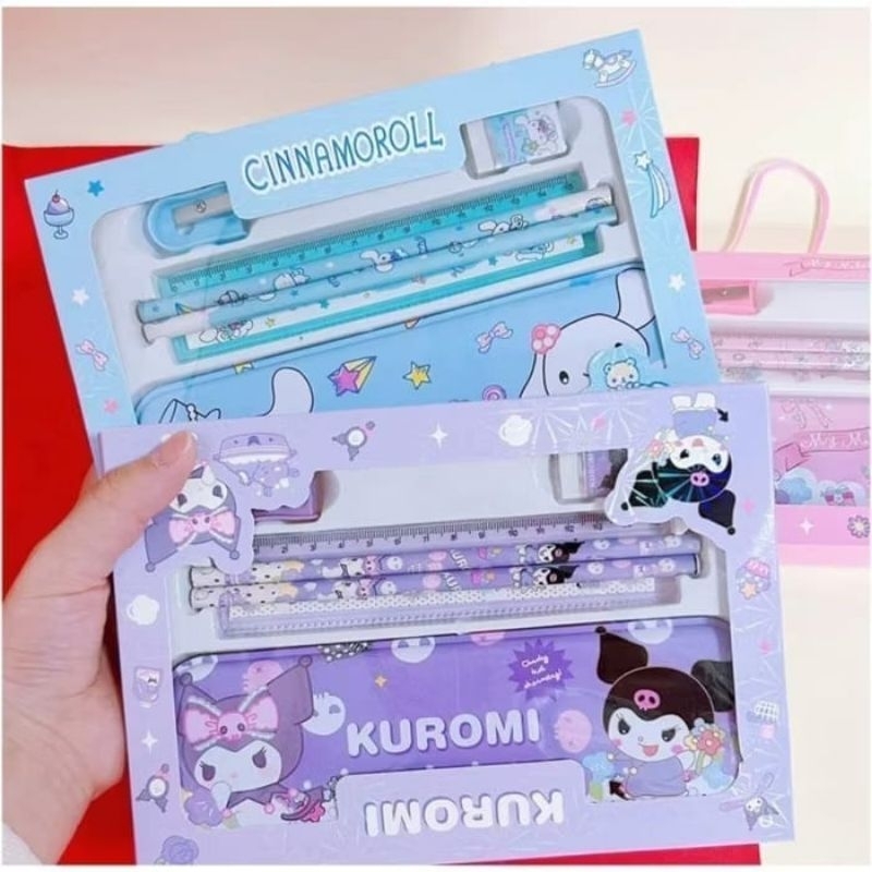 

MURAH! KOTAK PENSIL KUROMI STUDY SET SANRIOO STATIONARY SET 6 IN 1 ALAT TULIS MY MELODY