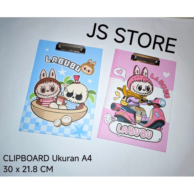 

Clipboard Labubu Ukuran A4 / Papan Dada Labubu / Papan Alas Ujian Labubu