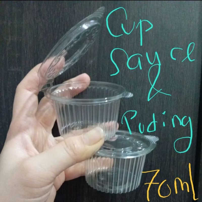 Cup Puding & Sauce 70ml ..Tutup Rapat,Bening,Mantap