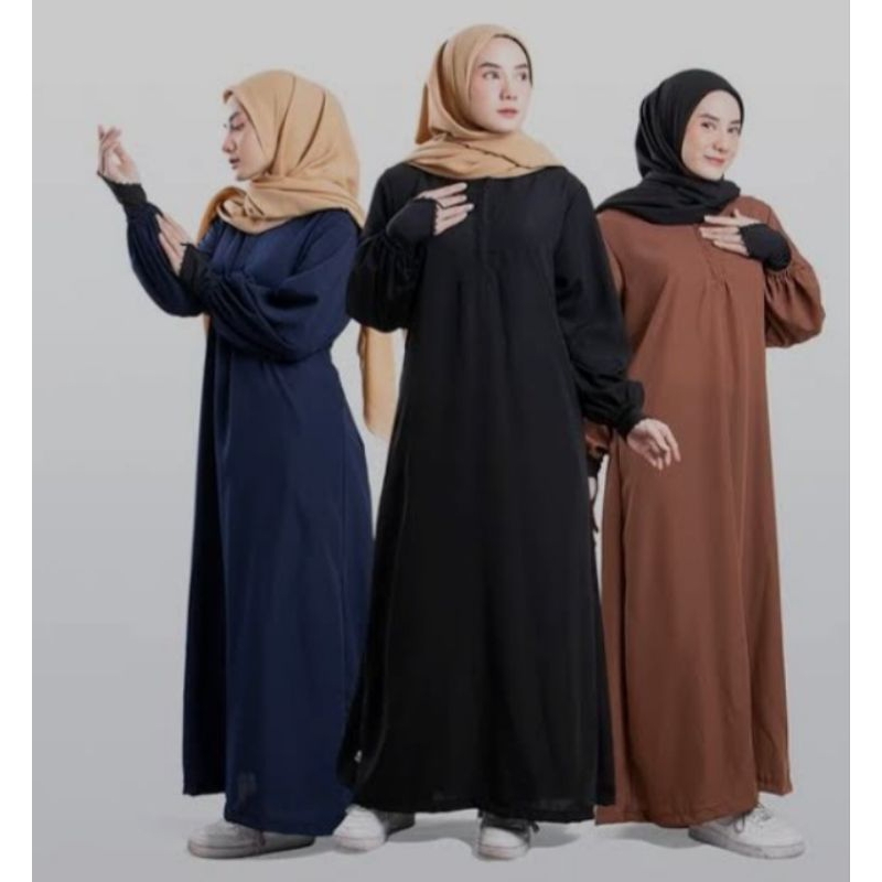 gamis abaya basic polos syar'i muslim wolfis