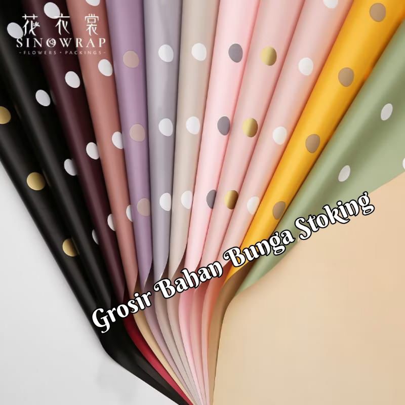 

FREE PACKING Flower Wrapping Paper Polkadot Kertas Buket Motif Polka Kertas Buket Bunga Polkadot 2 Warna