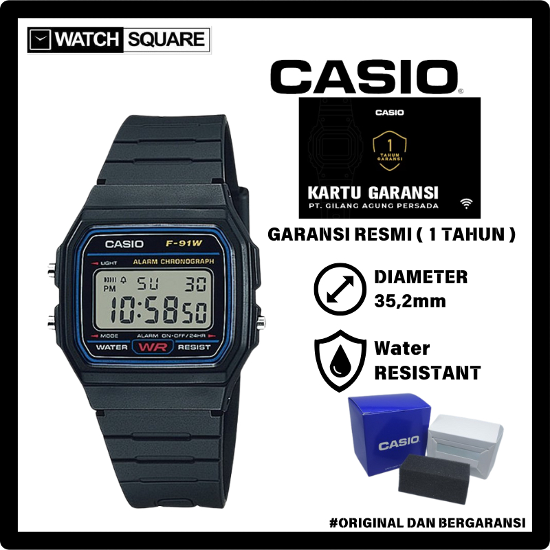 Jam tangan pria Casio F-91W