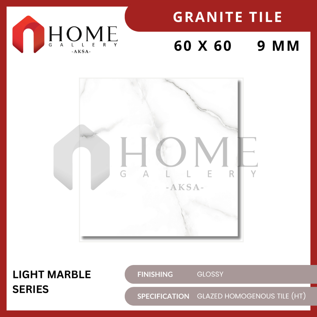 Granit Lantai 60x60 IKAD Light Marble Series Glossy Imola