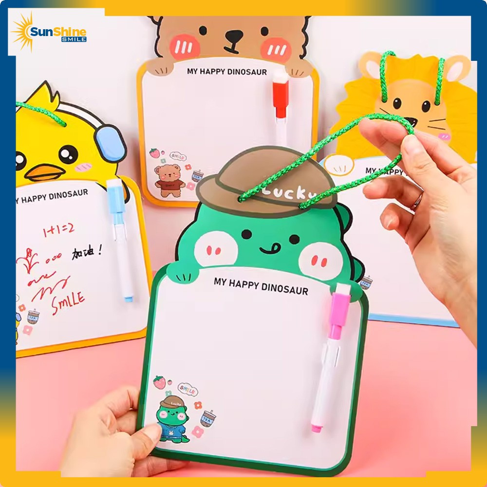 

Mini Board Toy Free Spidol Bisa Dihapus dengan Tali Gantung / Papan Tulis Mini Anak Karakter Lucu / Mainan Edukasi Anak Sunshine Smile M353