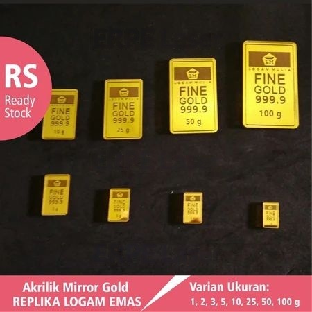 Replika Logam Mulia Emas Batangan Akrilik Mirror Gold