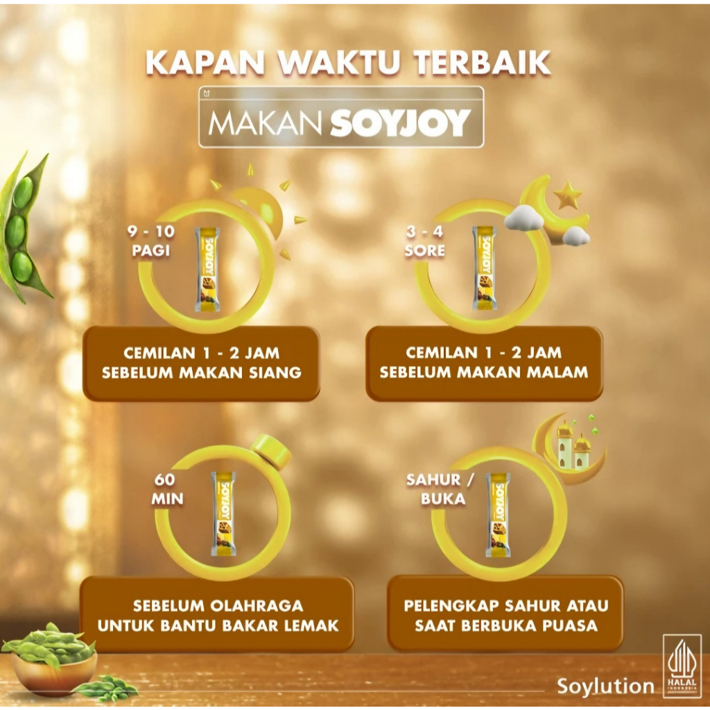 

QH SOYJOY 1 BOX isi 12 Snack protein Bar Kedelai tenaga recovery lari sepeda olahraga