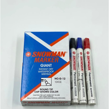 

Spidol Permanent Snowman Marker G-12 Warna - Pcs
