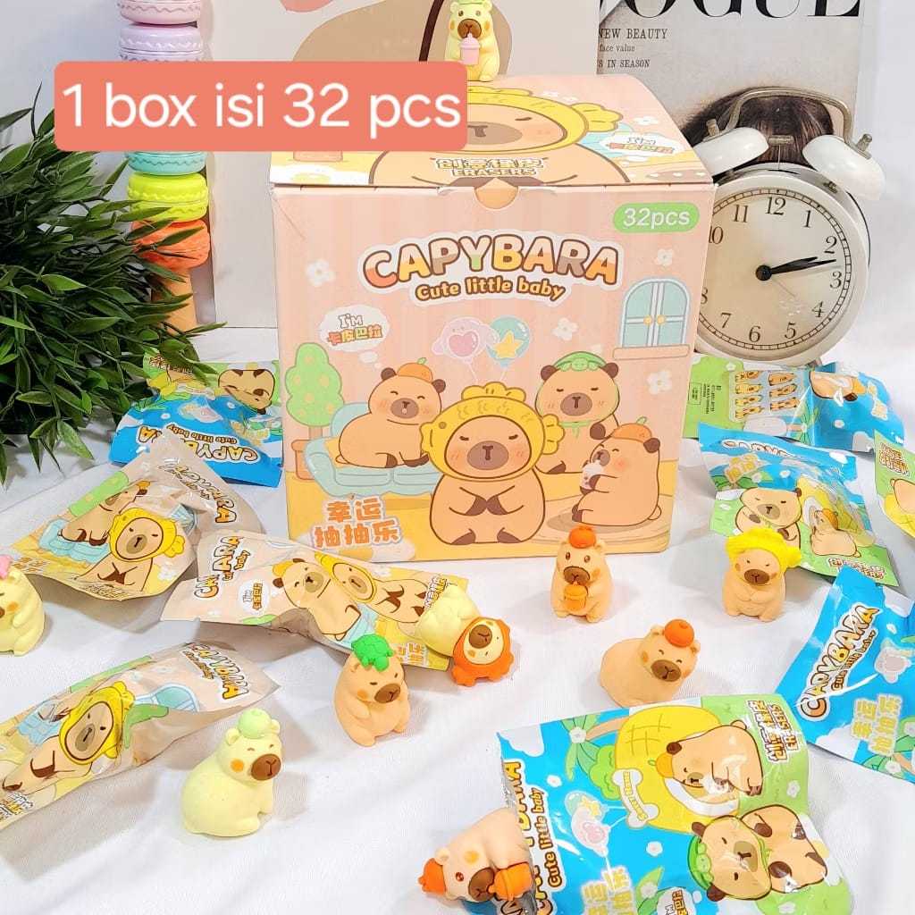 

Penghapus Mystery CAPYBARA 1 Box isi 32 PCS Lengkap CUTE Lucu Favorit Anak / Penghapus Capibara Misteri 1 Box Besar isi 32 Pack Imut Unik Stationary Fancy Kekinian Bisa Grosir dan COD Harga Termurah