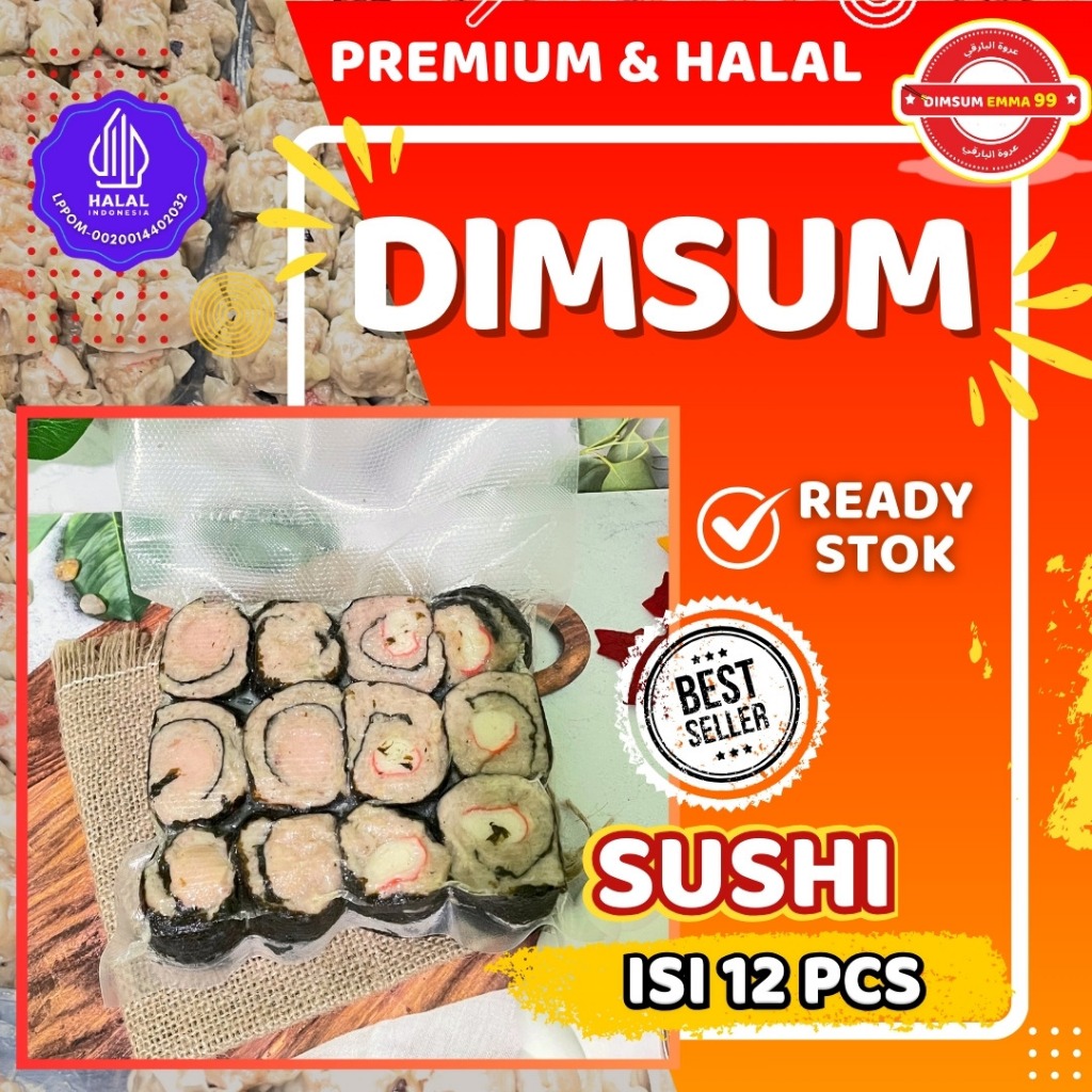 

Dimsum Suhsi Premium Frozen Isi 12 Pcs Free Saus Merah & Lada Hitam Halal