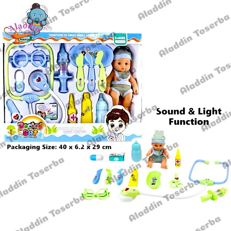 MAINAN ANAK DOKTER DOKTERAN + BONEKA BAYI SET ADA SUARA DETAK JANTUNG [20001] - MAINAN ANAK DOKTER B