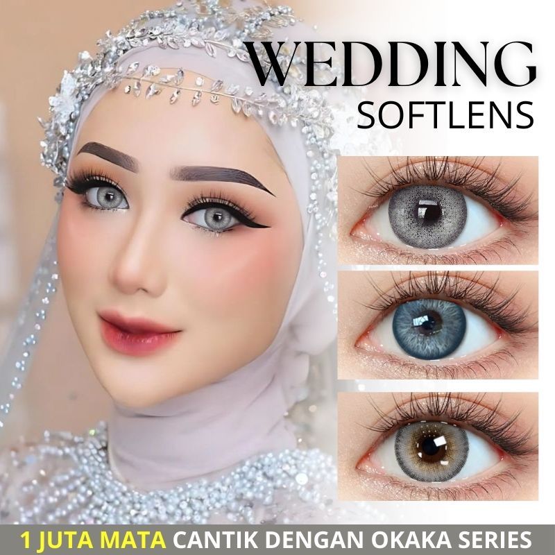 OKAKA Softlens Lensa Kontak Warna Abu-Abu Coklat Brown Hitam