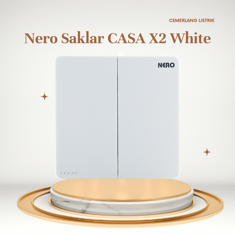 NERO Saklar Seri Hotel Casa White- X21022-W / Saklar Hotel Nero Putih Casa X2