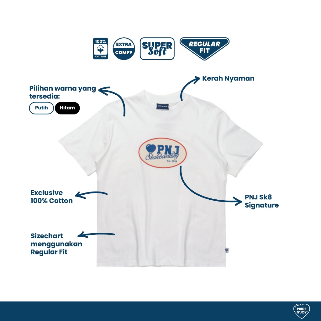 Pride N Joy - T-Shirt PNJ Skateboarding Cotton Combed