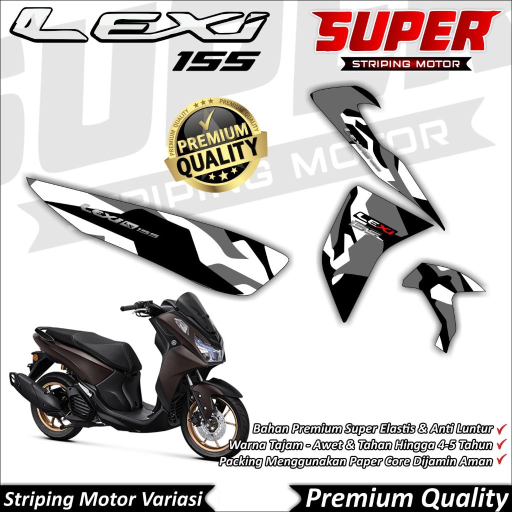 Stiker LEXI 155 Anti Luntur keren Striping Lexi 155 Striping Yamaha LEXI 155 Camo