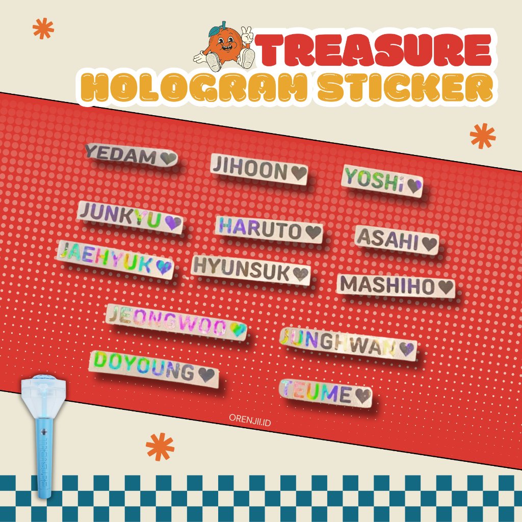 

STIKER NAMA TREASURE HOLOGRAM /DECOR TREASURE LIGHTSTICK TEULIGHT