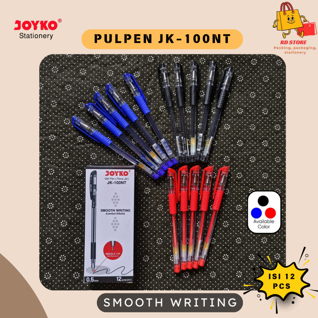 

Joyko Pulpen JK-100NT Smooth Writing Pulpen Joyko 1 PACK ISI 12 PCS / Gel Pen Pulpen Pena Joyko