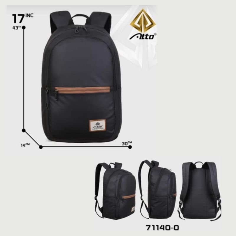 Alto Tas ransel sekolah cowok Waterproof Tas sekolah hitam polos Bisa untuk  SD SMP SMA