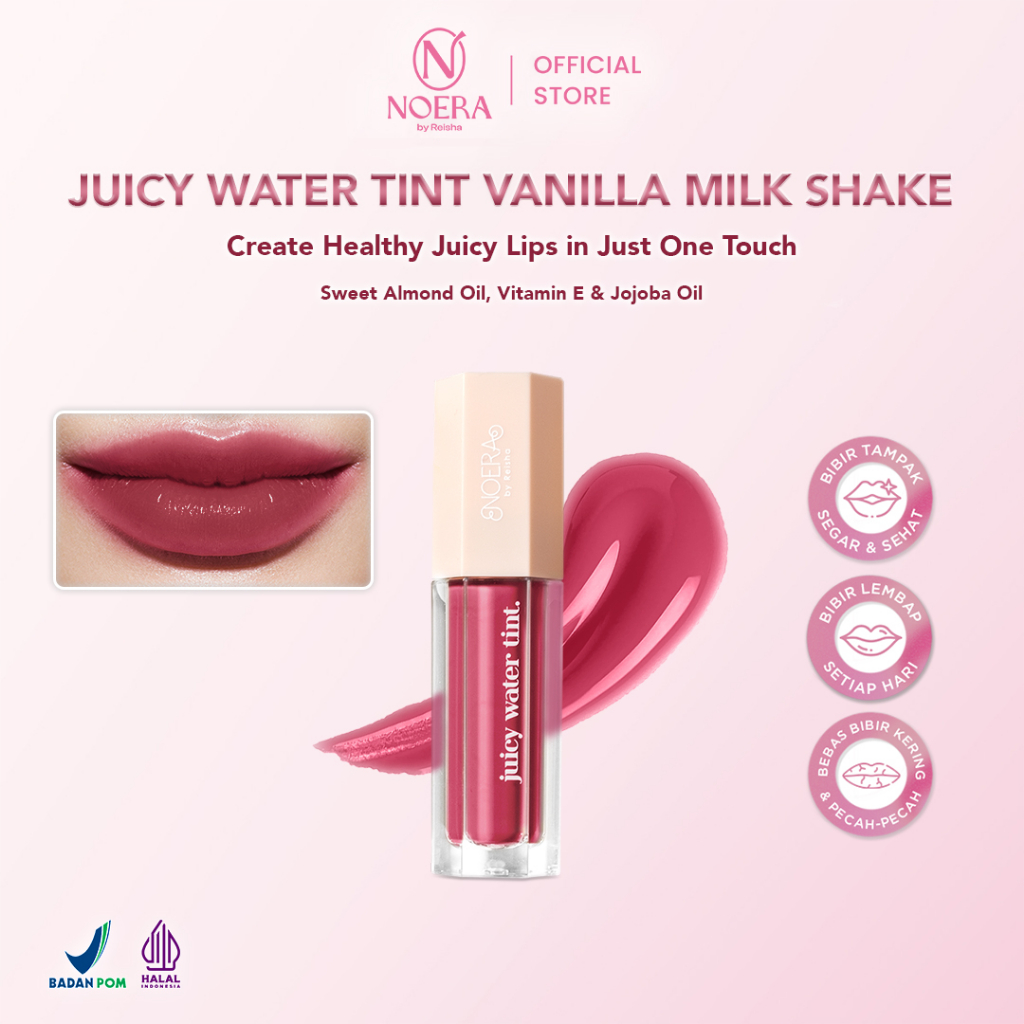 Noera Juicy Water Tint - Vanilla Milkshake - Lip Tint Noera BPOM