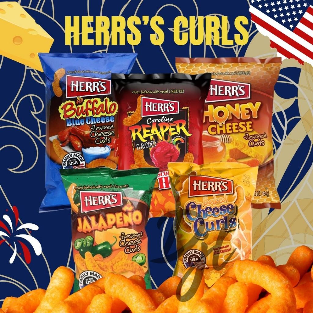

Herr's Flavored Cheese Curls Cemilan Import Ringan Jagung Rasa Keju Pedas 1 Pouch