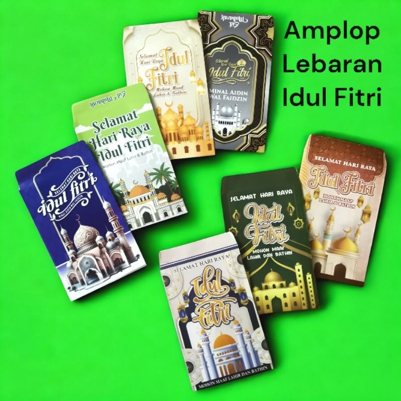 

100 Lembar Amplop Lebaran Idul Fitri Karakter Masjid