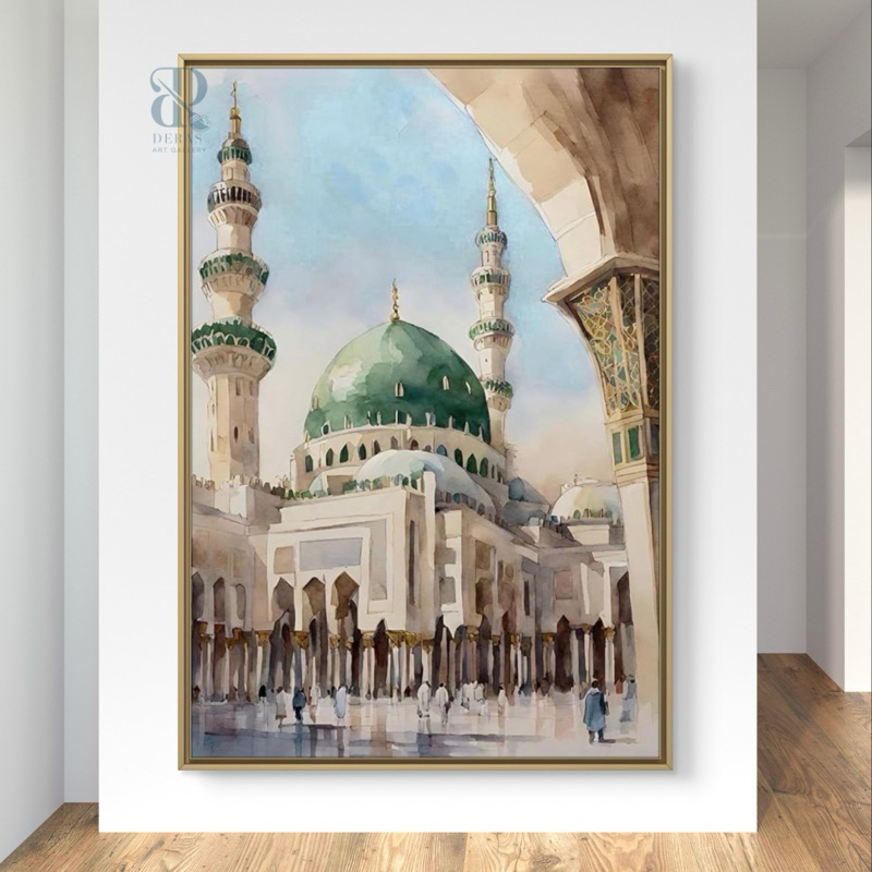 Lukisan masjid nabawi madina aestethic keren