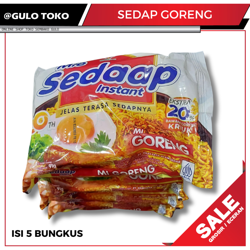 

Mie Sedap Goreng Mie instan Sedap Goreng Isi 5 kemasan 95g (GULO TOKO)